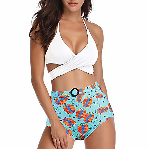 xuejin women's push-up halter bandage ruched high waisted bottoms bikini swimsuits sky blue
xuejin women's push-up halter bandage ruched high waisted bottoms bikini swimsuits sky blue