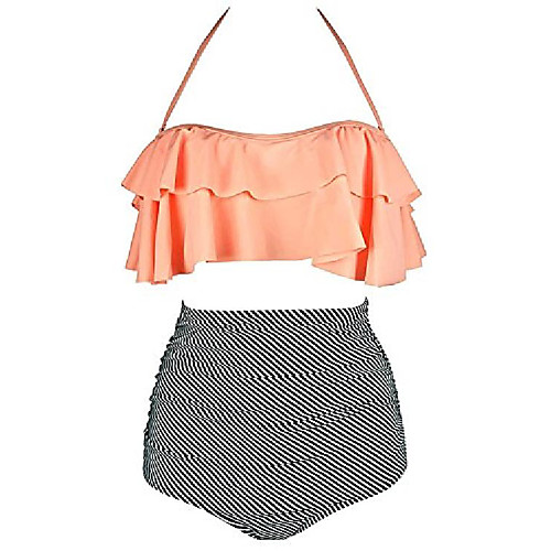 Women's Bikini 2 Piece Swimsuit High Waist Ruffle Solid Color Figure 5 Figure one Figure II Figure 10 Figure three Swimwear Bathing Suits New Vacation Vintage / Padded Bras / Beach
Women's Bikini 2 Piece Swimsuit High Waist Ruffle Solid Color Figure 5 Figure one Figure II Figure 10 Figure three Swimwear Bathing Suits New Vacation Vintage / Padded Bras / Beach
