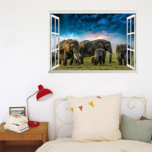 3D Fake Window New Wall Paste African Elephant Paradise Home Corridor Background Decoration Can Be Removed Stickers
3D Fake Window New Wall Paste African Elephant Paradise Home Corridor Background Decoration Can Be Removed Stickers