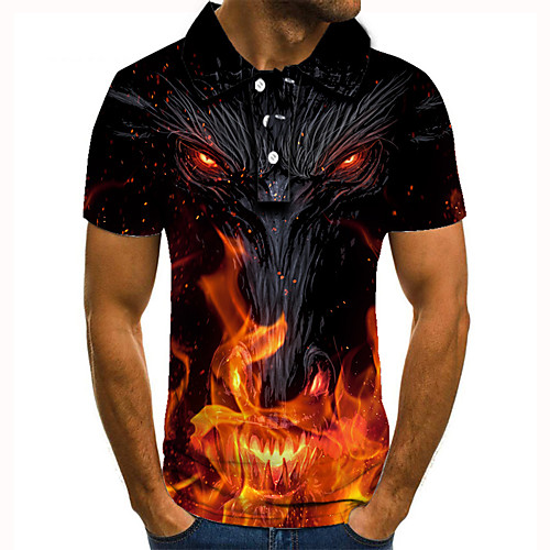 Men's Golf Shirt Tennis Shirt 3D Print Graphic Prints Flame Button-Down Short Sleeve Street Tops Casual Fashion Cool Black / Sports
Men's Golf Shirt Tennis Shirt 3D Print Graphic Prints Flame Button-Down Short Sleeve Street Tops Casual Fashion Cool Black / Sports