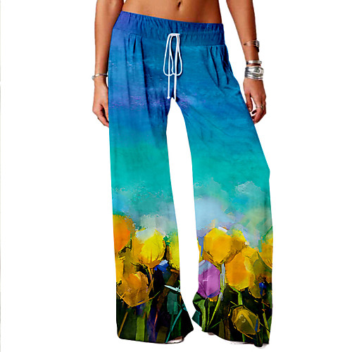 Women's Basic Soft Comfort Daily Home Chinos Pants Plants Flower / Floral Full Length Elastic Drawstring Design Print Blue Yellow Green
Women's Basic Soft Comfort Daily Home Chinos Pants Plants Flower / Floral Full Length Elastic Drawstring Design Print Blue Yellow Green