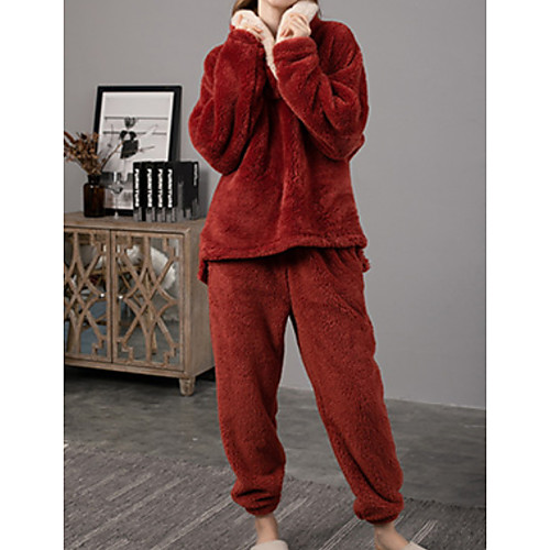 Women's Suits Solid Colored Polyester Casual Pant Shirt Collar Street Daily Long Sleeve Fleece Lining
Women's Suits Solid Colored Polyester Casual Pant Shirt Collar Street Daily Long Sleeve Fleece Lining