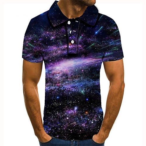 Men's Golf Shirt Tennis Shirt 3D Print Galaxy Graphic Prints Button-Down Short Sleeve Street Tops Casual Fashion Cool Purple / Sports
Men's Golf Shirt Tennis Shirt 3D Print Galaxy Graphic Prints Button-Down Short Sleeve Street Tops Casual Fashion Cool Purple / Sports
