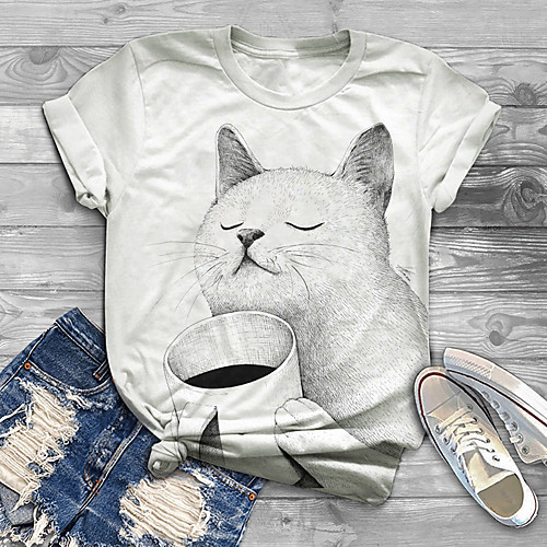 Women's Plus Size Tops T shirt Cat Graphic Animal Print Short Sleeve Crewneck Basic White Big Size XL XXL 3XL 4XL 5XL / Holiday
Women's Plus Size Tops T shirt Cat Graphic Animal Print Short Sleeve Crewneck Basic White Big Size XL XXL 3XL 4XL 5XL / Holiday