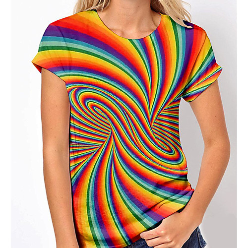 Women's 3D Printed Geometric Painting T shirt Optical Illusion Geometric Print Round Neck Basic Tops Red
Women's 3D Printed Geometric Painting T shirt Optical Illusion Geometric Print Round Neck Basic Tops Red