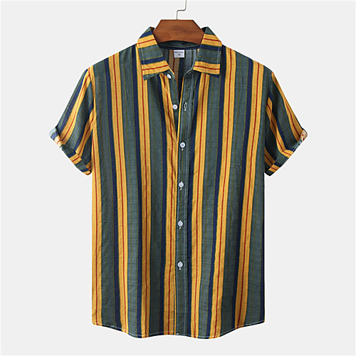 Men's Shirt Striped Button-Down Short Sleeve Casual Tops Casual Fashion Hawaiian Breathable Green
Men's Shirt Striped Button-Down Short Sleeve Casual Tops Casual Fashion Hawaiian Breathable Green