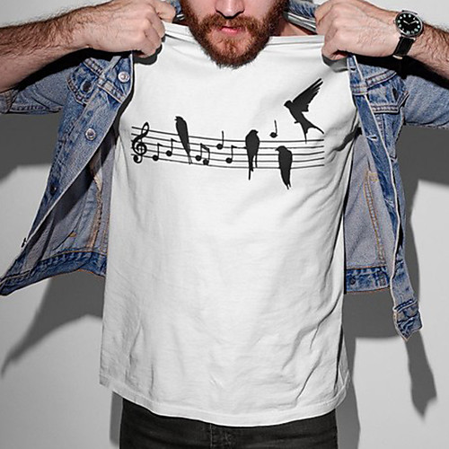 Men's Unisex Tee T shirt Hot Stamping Graphic Prints Bird Notes Plus Size Print Short Sleeve Casual Tops Cotton Basic Fashion Designer Big and Tall White
Men's Unisex Tee T shirt Hot Stamping Graphic Prints Bird Notes Plus Size Print Short Sleeve Casual Tops Cotton Basic Fashion Designer Big and Tall White
