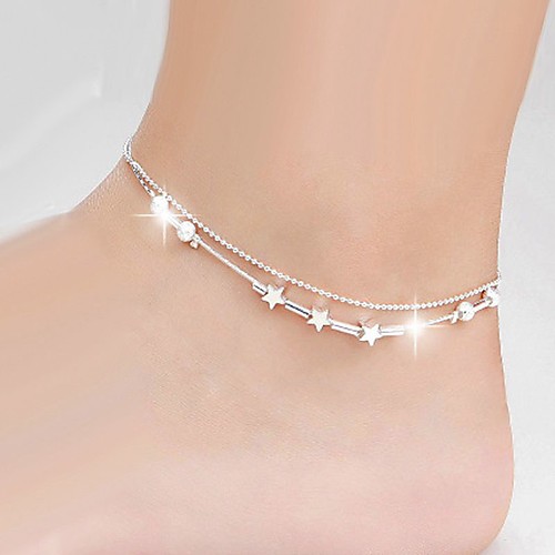 Anklet Simple Women's Body Jewelry For Date Festival Double Layered Alloy Star Silver 1pc
Anklet Simple Women's Body Jewelry For Date Festival Double Layered Alloy Star Silver 1pc