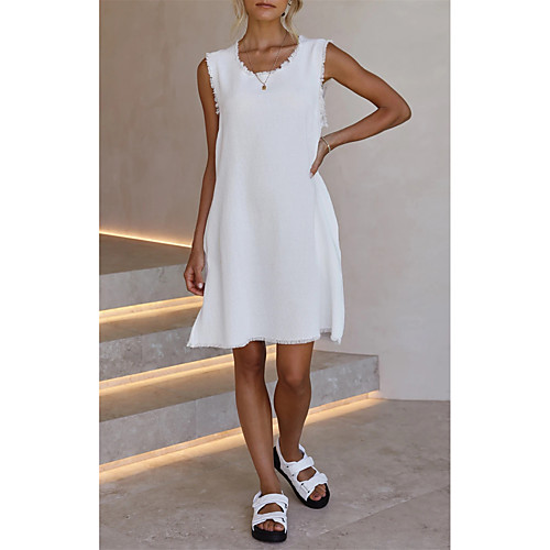 Women's A Line Dress Short Mini Dress Beige Sleeveless Solid Color Fall Round Neck Casual Holiday 2021 S M L XL
Women's A Line Dress Short Mini Dress Beige Sleeveless Solid Color Fall Round Neck Casual Holiday 2021 S M L XL