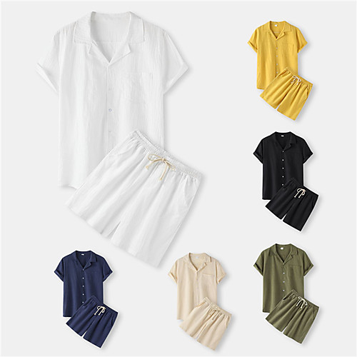 Men's Shirt Suits Shirt Solid Color Button-Down Short Sleeve Casual Tops Casual Fashion Breathable Comfortable White Black Yellow
Men's Shirt Suits Shirt Solid Color Button-Down Short Sleeve Casual Tops Casual Fashion Breathable Comfortable White Black Yellow