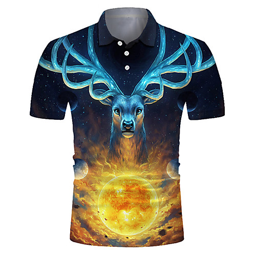 Men's Golf Shirt Tennis Shirt 3D Print Deer Animal Button-Down Short Sleeve Street Tops Casual Fashion Cool Breathable Yellow / Sports
Men's Golf Shirt Tennis Shirt 3D Print Deer Animal Button-Down Short Sleeve Street Tops Casual Fashion Cool Breathable Yellow / Sports