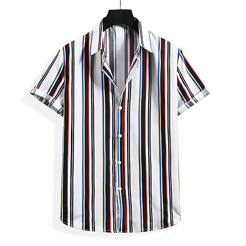 Men's Shirt Striped Graphic Print Short Sleeve Casual Tops Casual Tropical Beach Blue Black
Men's Shirt Striped Graphic Print Short Sleeve Casual Tops Casual Tropical Beach Blue Black