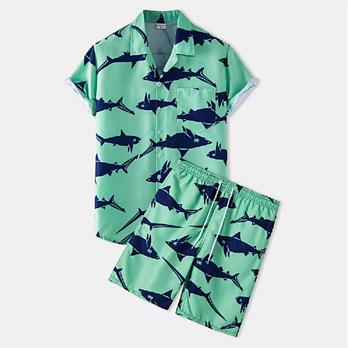 Men's Shirt Suits Shirt Shark Animal Button-Down Short Sleeve Casual Tops Cotton Casual Fashion Hawaiian Breathable Green
Men's Shirt Suits Shirt Shark Animal Button-Down Short Sleeve Casual Tops Cotton Casual Fashion Hawaiian Breathable Green