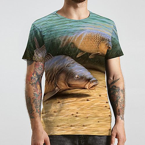 Men's Unisex Tee T shirt Shirt 3D Print Graphic Prints Fish Plus Size Print Short Sleeve Casual Tops Basic Designer Big and Tall Round Neck Yellow / Summer
Men's Unisex Tee T shirt Shirt 3D Print Graphic Prints Fish Plus Size Print Short Sleeve Casual Tops Basic Designer Big and Tall Round Neck Yellow / Summer