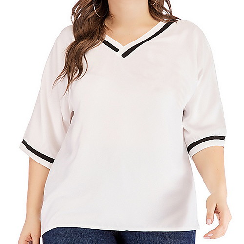 Women's Plus Size Tops T shirt Plain Short Sleeve V Neck White Big Size XL XXL 3XL 4XL 5XL
Women's Plus Size Tops T shirt Plain Short Sleeve V Neck White Big Size XL XXL 3XL 4XL 5XL