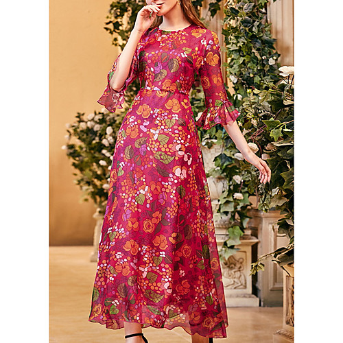 Women's A Line Dress Maxi long Dress Blue Red Half Sleeve Print Color Block Print Fall Summer Round Neck Casual 2021 S M L XL
Women's A Line Dress Maxi long Dress Blue Red Half Sleeve Print Color Block Print Fall Summer Round Neck Casual 2021 S M L XL