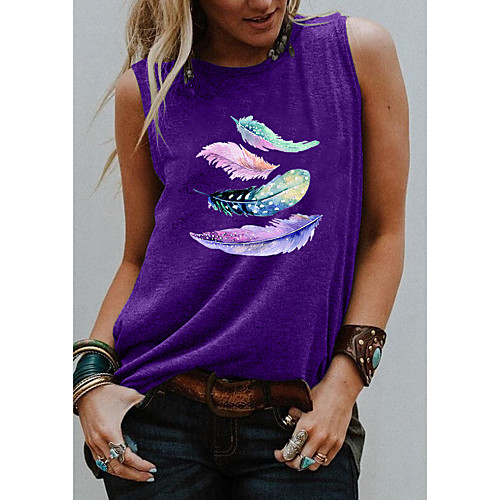 Women's Holiday Tank Top Vest T shirt Graphic Print Round Neck Basic Tops Blue Purple Light gray / Going out
Women's Holiday Tank Top Vest T shirt Graphic Print Round Neck Basic Tops Blue Purple Light gray / Going out