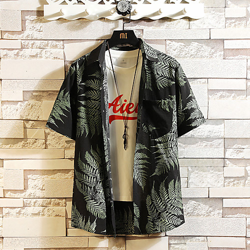 Men's Shirt Other Prints Graphic Print Short Sleeve Casual Tops Lightweight Hawaiian Comfortable Beach Light Yellow Black / White White
Men's Shirt Other Prints Graphic Print Short Sleeve Casual Tops Lightweight Hawaiian Comfortable Beach Light Yellow Black / White White