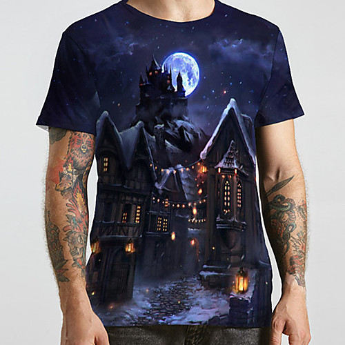 Men's Unisex Tee T shirt 3D Print Graphic Prints Castle Plus Size Print Short Sleeve Casual Tops Basic Designer Big and Tall Blue
Men's Unisex Tee T shirt 3D Print Graphic Prints Castle Plus Size Print Short Sleeve Casual Tops Basic Designer Big and Tall Blue