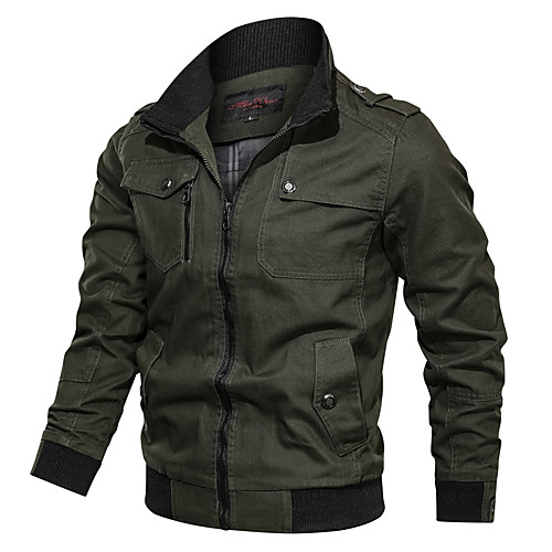 Men's Jacket Daily Fall Winter Regular Coat Regular Fit Casual Jacket Long Sleeve non-printing Solid Colored Patchwork Blue Army Green / Cotton
Men's Jacket Daily Fall Winter Regular Coat Regular Fit Casual Jacket Long Sleeve non-printing Solid Colored Patchwork Blue Army Green / Cotton