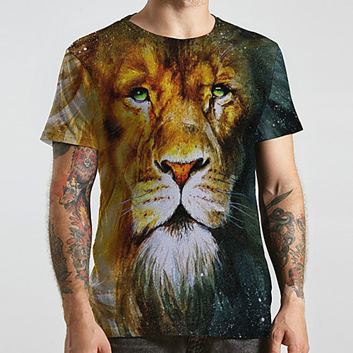 Men's Unisex Tee T shirt 3D Print Graphic Prints Lion Animal Plus Size Print Short Sleeve Casual Tops Fashion Designer Big and Tall Green
Men's Unisex Tee T shirt 3D Print Graphic Prints Lion Animal Plus Size Print Short Sleeve Casual Tops Fashion Designer Big and Tall Green