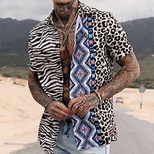 Men's Shirt Leopard Button-Down Short Sleeve Casual Tops Casual Fashion Breathable Comfortable Brown
Men's Shirt Leopard Button-Down Short Sleeve Casual Tops Casual Fashion Breathable Comfortable Brown