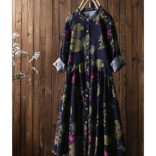 Women's A Line Dress Maxi long Dress White safflower White yellow flower Dark Blue Long Sleeve Pattern Summer Casual 2021 S M L XL XXL XXXL 4XL 5XL
Women's A Line Dress Maxi long Dress White safflower White yellow flower Dark Blue Long Sleeve Pattern Summer Casual 2021 S M L XL XXL XXXL 4XL 5XL