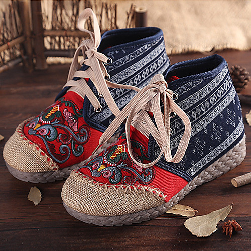 Women's Sneakers Canvas Shoes Flat Heel Round Toe Booties Ankle Boots Linen Flower Floral White Red Blue / Booties / Ankle Boots
Women's Sneakers Canvas Shoes Flat Heel Round Toe Booties Ankle Boots Linen Flower Floral White Red Blue / Booties / Ankle Boots