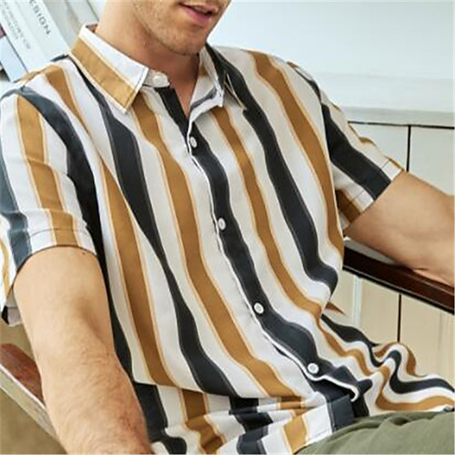 Men's Shirt Striped Button-Down Short Sleeve Casual Tops Cotton Casual Fashion Breathable Comfortable White
Men's Shirt Striped Button-Down Short Sleeve Casual Tops Cotton Casual Fashion Breathable Comfortable White