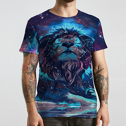 Men's Unisex Tee T shirt 3D Print Graphic Prints Lion Plus Size Print Short Sleeve Casual Tops Basic Designer Big and Tall Blue
Men's Unisex Tee T shirt 3D Print Graphic Prints Lion Plus Size Print Short Sleeve Casual Tops Basic Designer Big and Tall Blue