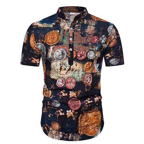 Men's Shirt Other Prints Graphic Short Sleeve Casual Tops Ethnic Style Navy Blue
Men's Shirt Other Prints Graphic Short Sleeve Casual Tops Ethnic Style Navy Blue