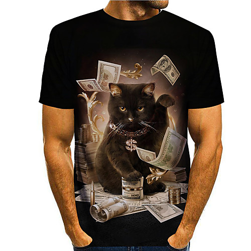 Men's Tee T shirt Shirt 3D Print Cat Graphic Prints Print Short Sleeve Daily Tops Casual Designer Big and Tall Round Neck Black / Summer
Men's Tee T shirt Shirt 3D Print Cat Graphic Prints Print Short Sleeve Daily Tops Casual Designer Big and Tall Round Neck Black / Summer