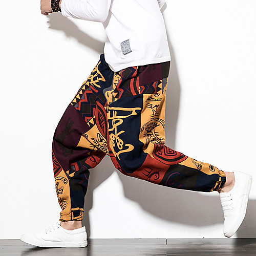 Men's Chinoiserie Folk Style Outdoor Loose Daily Home Harem Loose Jogger Chinos Pants Graphic Flower / Floral Geometry Ankle-Length Baggy Drawstring Blue Yellow White Black Red
Men's Chinoiserie Folk Style Outdoor Loose Daily Home Harem Loose Jogger Chinos Pants Graphic Flower / Floral Geometry Ankle-Length Baggy Drawstring Blue Yellow White Black Red