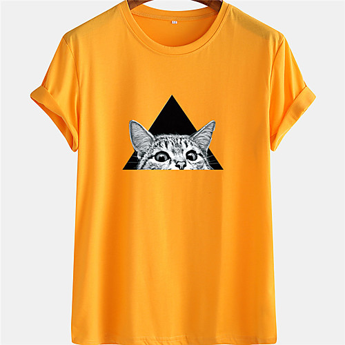 Men's Unisex Tee T shirt Hot Stamping Cat Graphic Prints Plus Size Short Sleeve Casual Tops 100% Cotton Basic Designer Big and Tall White Blue Yellow
Men's Unisex Tee T shirt Hot Stamping Cat Graphic Prints Plus Size Short Sleeve Casual Tops 100% Cotton Basic Designer Big and Tall White Blue Yellow