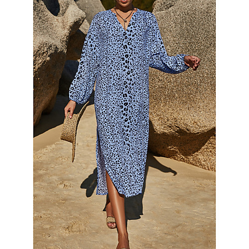 Women's Swing Dress Midi Dress Blue Long Sleeve Print Split Print Fall Summer V Neck Casual 2021 S M L XL
Women's Swing Dress Midi Dress Blue Long Sleeve Print Split Print Fall Summer V Neck Casual 2021 S M L XL