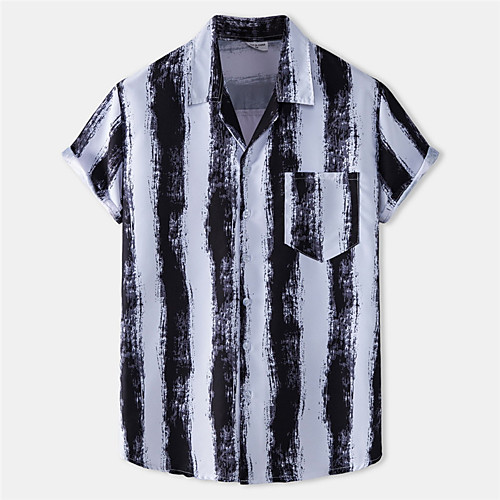 Men's Shirt Striped Button-Down Short Sleeve Casual Tops Cotton Casual Fashion Breathable Comfortable Black
Men's Shirt Striped Button-Down Short Sleeve Casual Tops Cotton Casual Fashion Breathable Comfortable Black