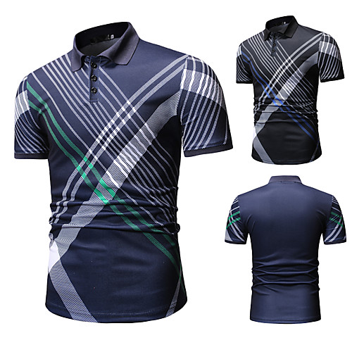 Men's Golf Shirt Tennis Shirt Other Prints Striped Short Sleeve Casual Tops Casual Blue Black / Summer
Men's Golf Shirt Tennis Shirt Other Prints Striped Short Sleeve Casual Tops Casual Blue Black / Summer