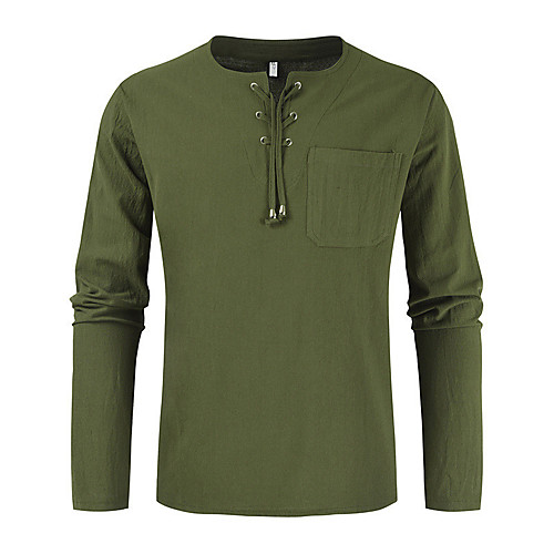 Men's Shirt Solid Colored Drawstring Long Sleeve Casual Tops Casual Fashion Breathable Comfortable White Black Army Green
Men's Shirt Solid Colored Drawstring Long Sleeve Casual Tops Casual Fashion Breathable Comfortable White Black Army Green
