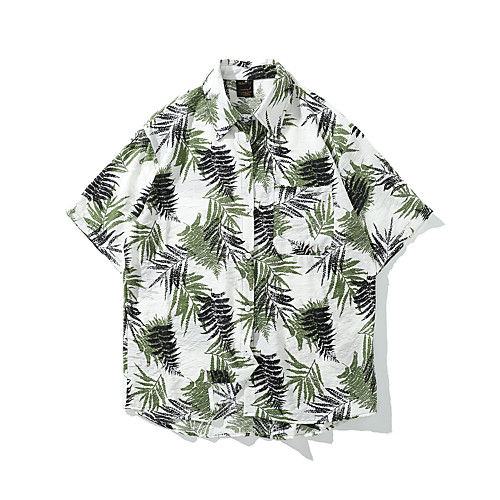Men's Shirt Other Prints Plants Graphic Button-Down Print Short Sleeve Casual Tops 100% Cotton Basic Hawaiian Distressed White Dark Green
Men's Shirt Other Prints Plants Graphic Button-Down Print Short Sleeve Casual Tops 100% Cotton Basic Hawaiian Distressed White Dark Green