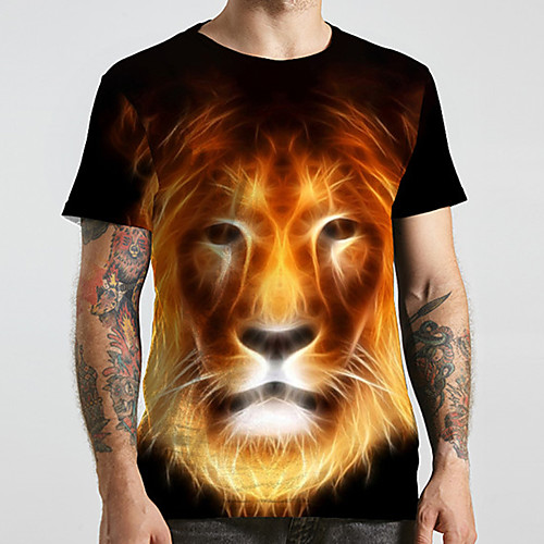 Men's Unisex Tee T shirt 3D Print Graphic Prints Lion Animal Plus Size Print Short Sleeve Casual Tops Fashion Designer Big and Tall Black
Men's Unisex Tee T shirt 3D Print Graphic Prints Lion Animal Plus Size Print Short Sleeve Casual Tops Fashion Designer Big and Tall Black