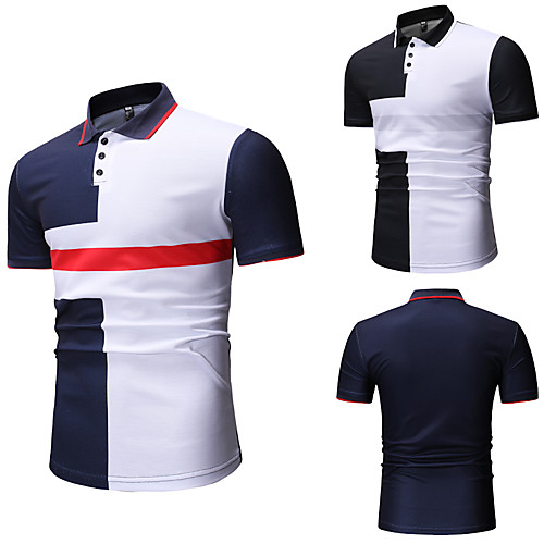 Men's Golf Shirt Tennis Shirt Other Prints Color Block Short Sleeve Casual Tops Cotton Casual Black Navy Blue / Summer
Men's Golf Shirt Tennis Shirt Other Prints Color Block Short Sleeve Casual Tops Cotton Casual Black Navy Blue / Summer