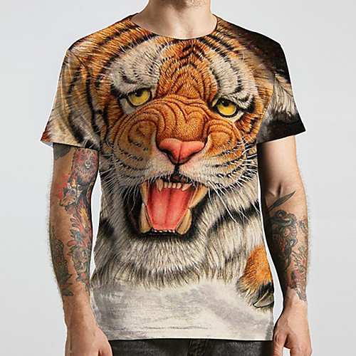 Men's Unisex Tee T shirt 3D Print Graphic Prints Tiger Animal Plus Size Print Short Sleeve Casual Tops Fashion Designer Big and Tall Yellow
Men's Unisex Tee T shirt 3D Print Graphic Prints Tiger Animal Plus Size Print Short Sleeve Casual Tops Fashion Designer Big and Tall Yellow