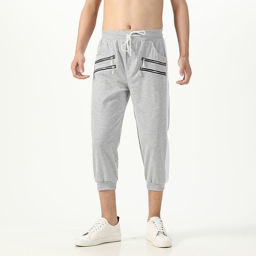 Men's Athletic Capri shorts Pants Color Block Calf-Length Light gray Black Dark Gray
Men's Athletic Capri shorts Pants Color Block Calf-Length Light gray Black Dark Gray