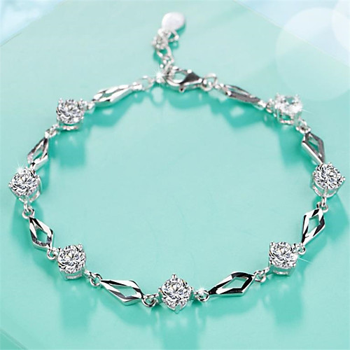 Women's Chain Bracelet Tennis Bracelet Bracelet Classic Fashion Fashion Trendy Casual / Sporty Korean Cute Copper Bracelet Jewelry Purple / White For Sport Gift Date Birthday Festival / Silver Plated
Women's Chain Bracelet Tennis Bracelet Bracelet Classic Fashion Fashion Trendy Casual / Sporty Korean Cute Copper Bracelet Jewelry Purple / White For Sport Gift Date Birthday Festival / Silver Plated
