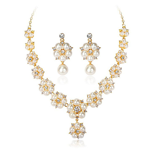 Women's Pearl Jewelry Set Geometrical Flower Fashion Gold Plated Earrings Jewelry Gold For Wedding Anniversary Party Evening Festival 1 set
Women's Pearl Jewelry Set Geometrical Flower Fashion Gold Plated Earrings Jewelry Gold For Wedding Anniversary Party Evening Festival 1 set