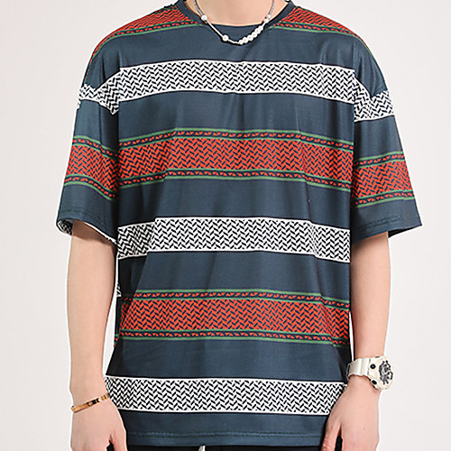 Men's Unisex Tee T shirt Hot Stamping Striped Graphic Prints Plus Size Short Sleeve Casual Tops 100% Cotton Basic Vintage Designer Big and Tall Navy Blue
Men's Unisex Tee T shirt Hot Stamping Striped Graphic Prints Plus Size Short Sleeve Casual Tops 100% Cotton Basic Vintage Designer Big and Tall Navy Blue