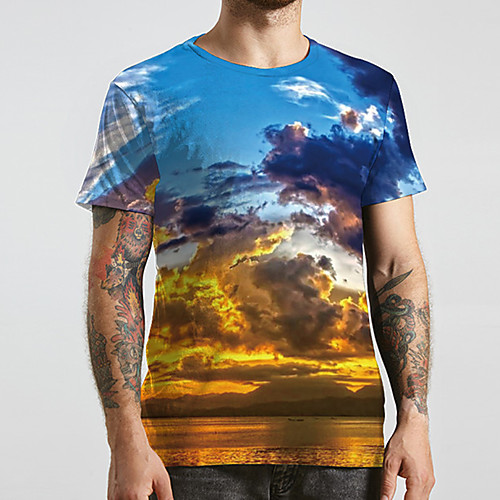 Men's Unisex Tee T shirt 3D Print Graphic Prints Clouds Plus Size Print Short Sleeve Casual Tops Basic Designer Big and Tall Blue
Men's Unisex Tee T shirt 3D Print Graphic Prints Clouds Plus Size Print Short Sleeve Casual Tops Basic Designer Big and Tall Blue