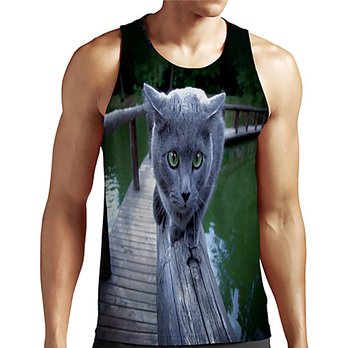 Men's Unisex Tank Top Undershirt 3D Print Cat Graphic Prints Animal Plus Size Print Sleeveless Casual Tops Basic Designer Big and Tall Green
Men's Unisex Tank Top Undershirt 3D Print Cat Graphic Prints Animal Plus Size Print Sleeveless Casual Tops Basic Designer Big and Tall Green