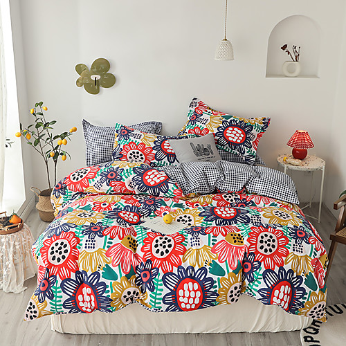 Duvet Cover Sets 3 Piece Rayon / Polyester Floral / Botanical Rainbow Reactive Print Bohemian Style
Duvet Cover Sets 3 Piece Rayon / Polyester Floral / Botanical Rainbow Reactive Print Bohemian Style