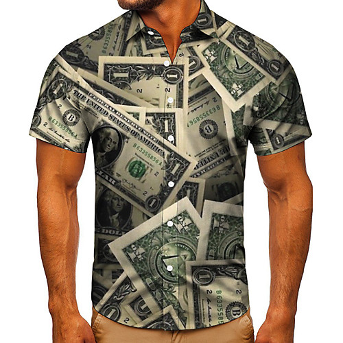 Men's Shirt 3D Print Graphic Prints Dollars Button-Down Short Sleeve Street Tops Casual Fashion Classic Breathable Green
Men's Shirt 3D Print Graphic Prints Dollars Button-Down Short Sleeve Street Tops Casual Fashion Classic Breathable Green